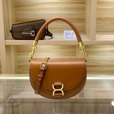 Leather Saddle Half Moon Bag